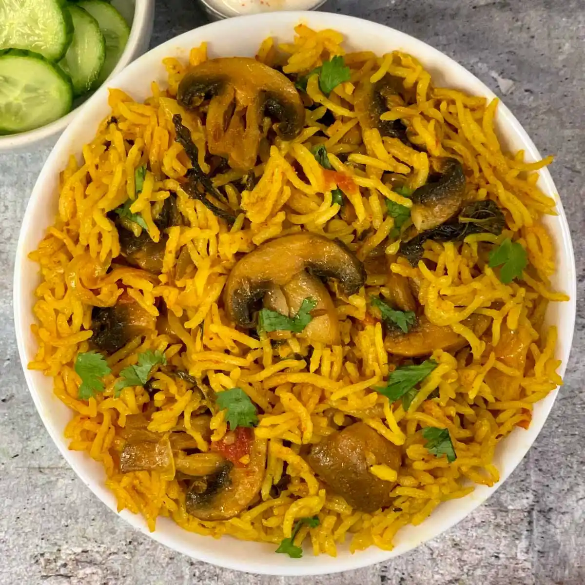 Mashroom biryani